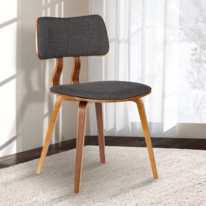 Bond Signature Dining Chair in Charcoal Fabric and Walnut Wood Finish
